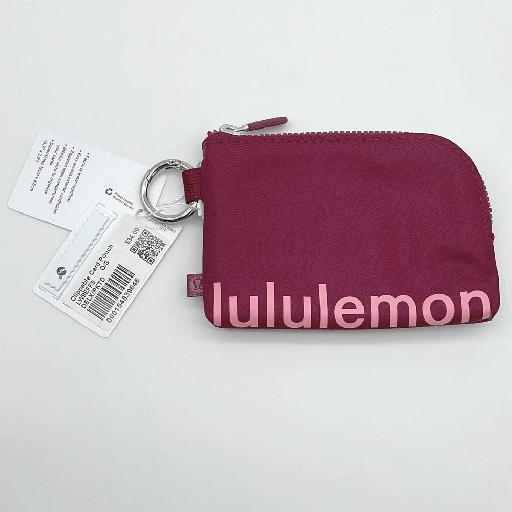 Lululemon Clippable Card‎ Pouch Deep Luxe Pink Peony LW9EFFS NWT